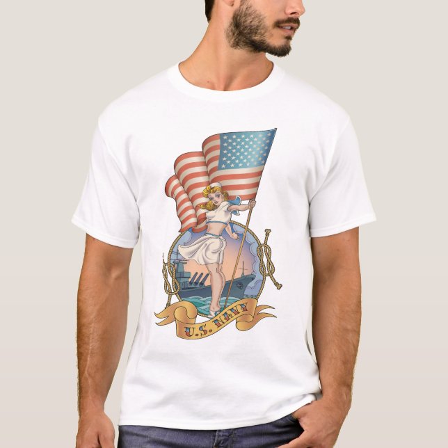 T-shirt U.S. Rétro chemise de marine (Devant)