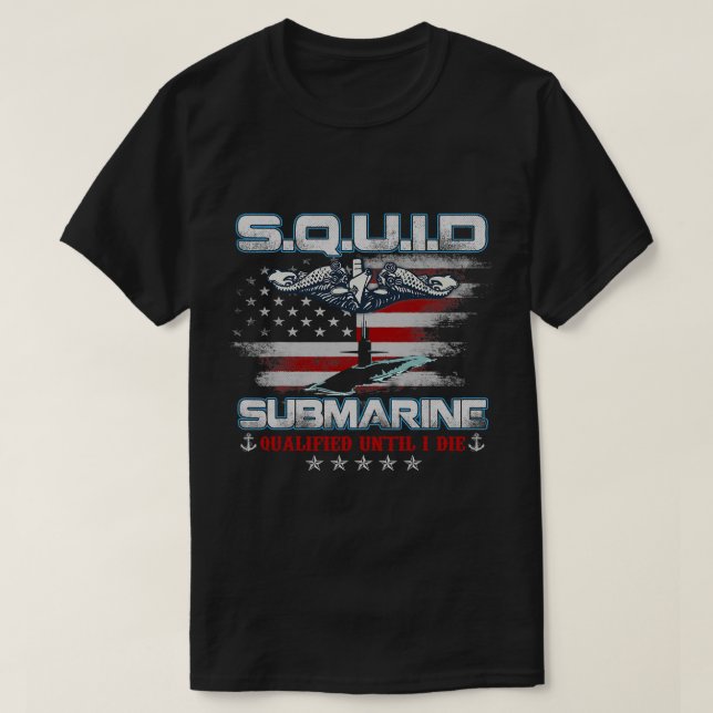 T-shirt U.S Submarine Service Veteran Submariner USA Flag  (Design devant)