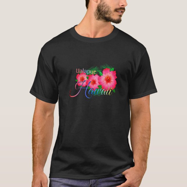 T-shirt Ualapue Hawaii Fleurs tropicales Vacances en famil (Devant)