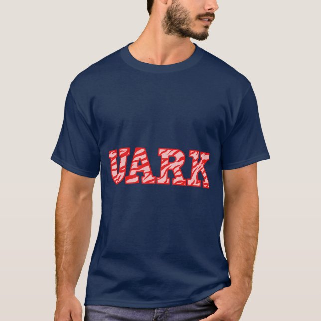 T-shirt UARK Bold Red Zebra Texte surdimensionné (Devant)