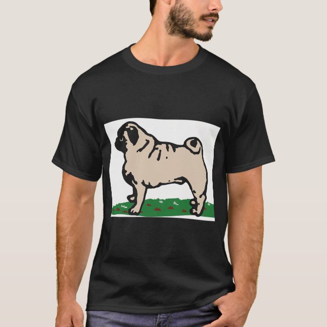 T-shirt Ube le Pug Dessin Animé (Devant)