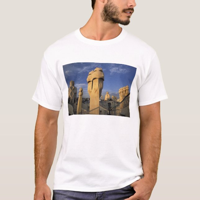 T-shirt UE, Espagne, Catalogne, Barcelone. Antonio Gaudi (Devant)