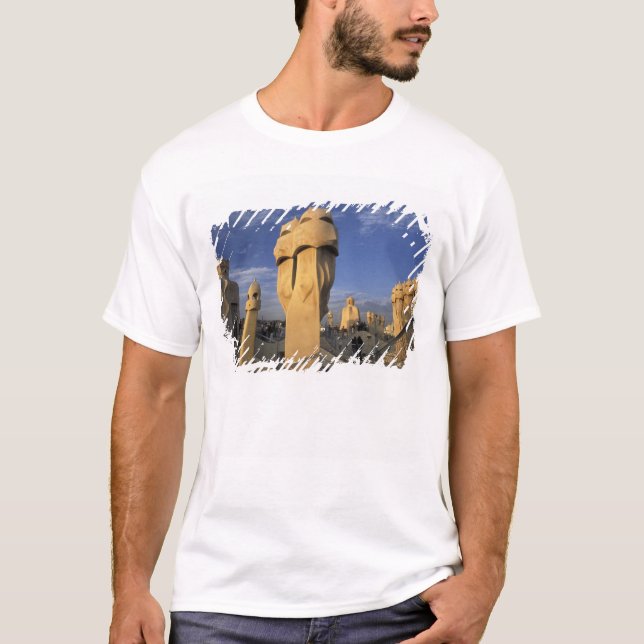 T-shirt UE, Espagne, Catalogne, Barcelone. Antonio Gaudi's (Devant)
