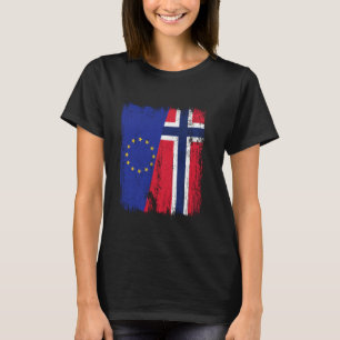 T-shirt UE Norvège Demi Drapeau Union Européenne Ancêtre N