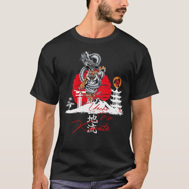 T-shirt Uechi Ryu Okinawa Karate Dragon & Tiger Spirit (Devant)