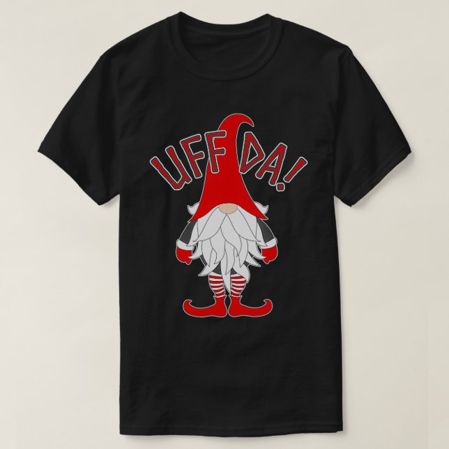 T-shirt UffDa Nordic Gnome Scandinave Tomte Artique Nisse (Design devant)