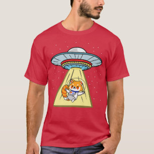 T-shirt Ufo Abduction Red Panda Astronaut