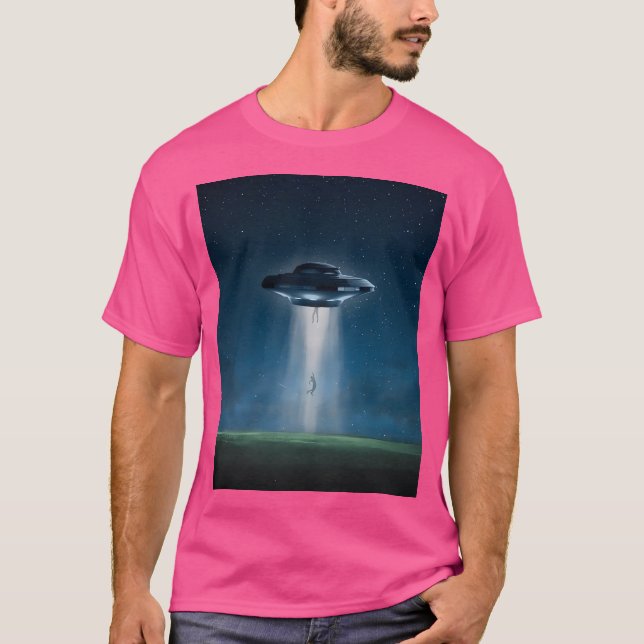 T-shirt Ufo Alien Enlèvement humain Extraterrestre Ancien (Devant)