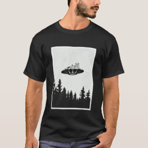 T-shirt UFO Alien Humour Chat Hors De Focus Soucoupe Volan