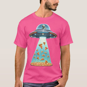 T-shirt Ufo Alien Manger Pizza Lover Drôle
