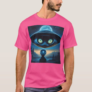 T-shirt Ufo Avec Visage Alien