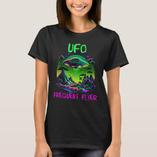 T-shirt UFO Fréquent Circulaire Funny Retro Colorful 80s A