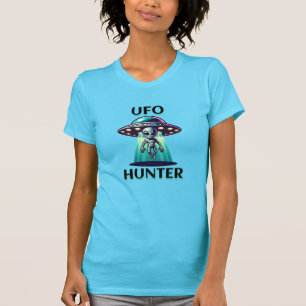 T-shirt UFO Hunter Ai Art avec UFO et Alien