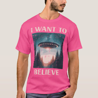 T-shirt Ufo Je Veux Croire Aliens Extraterrestres Hommes W