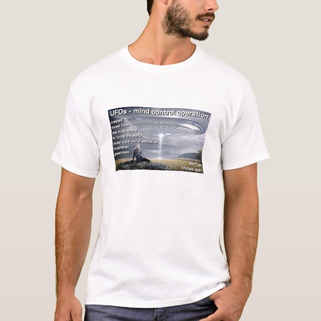 T-shirt UFO Mind Control (lumière) (Devant)