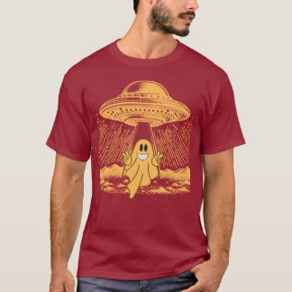 T-shirt UFO Rencontre riant design de fantôme