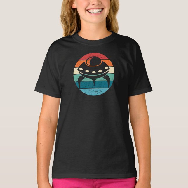 T-shirt UFO Retro Sunset (Devant)