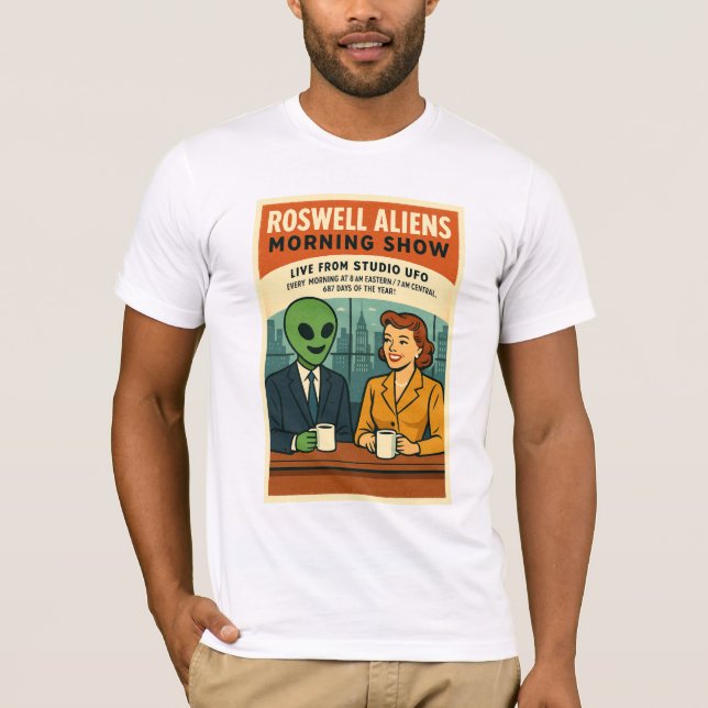 T-shirt UFO TV Anchorman Morning Show Roswell Aliens (Devant)