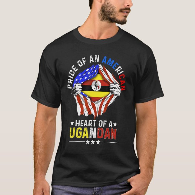 T-shirt Ugandan American America Pride pays étranger Uga (Devant)