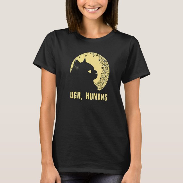 T-shirt Ugh Humains Chat Introvert Kitten Antisocial Chat  (Devant)