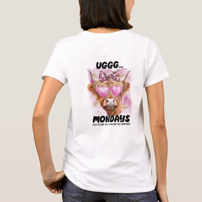 T-shirt Ugh lundi et mardi et mercredi drôle chèvre (Dos)