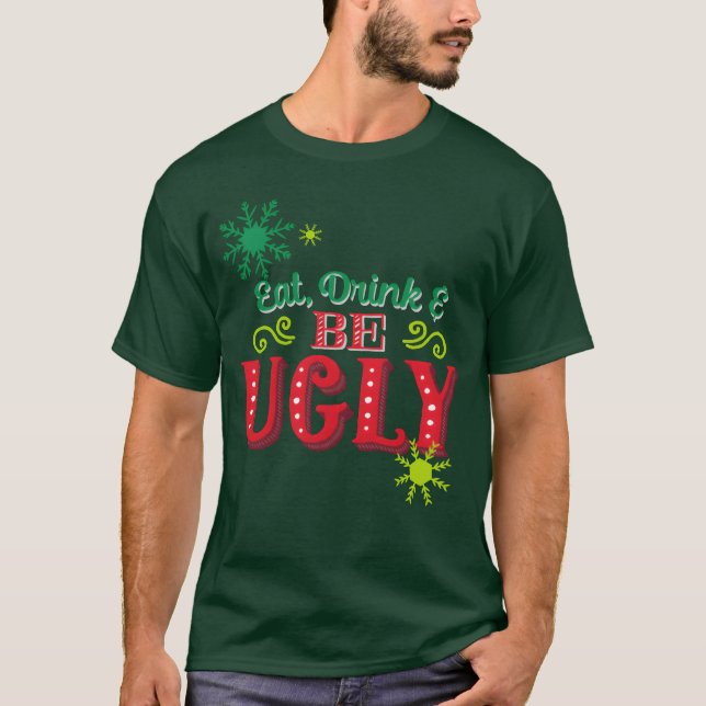 T-shirt Ugly Christmas Quote boy (Devant)