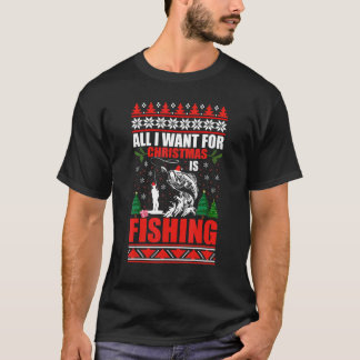 T-shirt Ugly Christmas Sweater Fishing Cute Fishing Santa 
