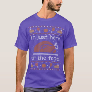 T-shirt Uglyhangiving Ici pour la famille de nourriture