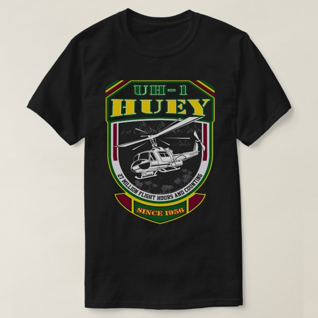 T-shirt UH1 Huey depuis 1956 Vietnam Veteran Pilot 334 (Design devant)