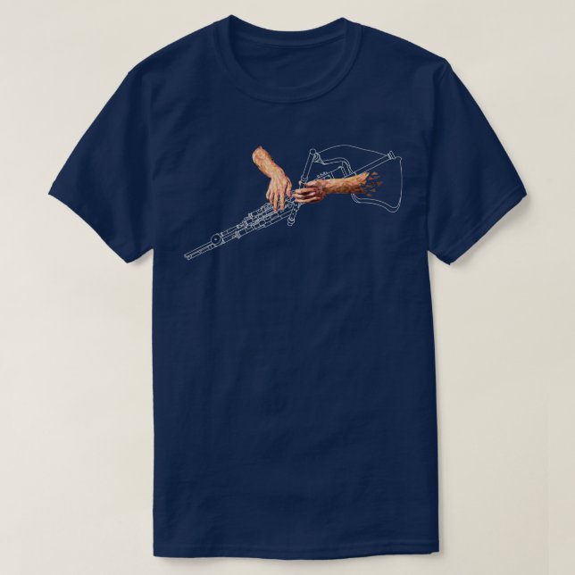 T-shirt Uilleann Pipes blanc  (Design devant)