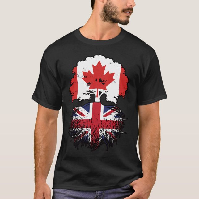 T-shirt UK British Canadian Canada Tree Roots (Devant)