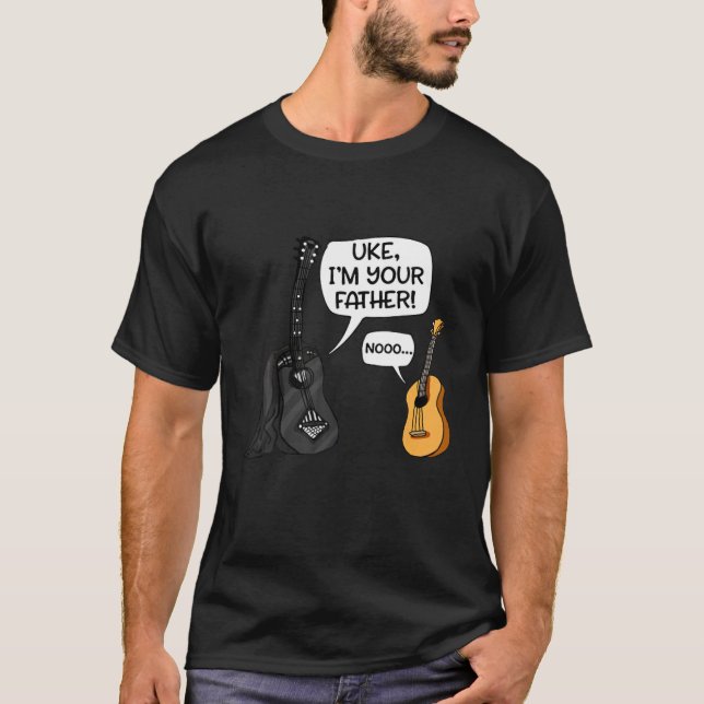 T-shirt Uke Je Suis Ton Père Tee Ukulele Guitare Musique (Devant)