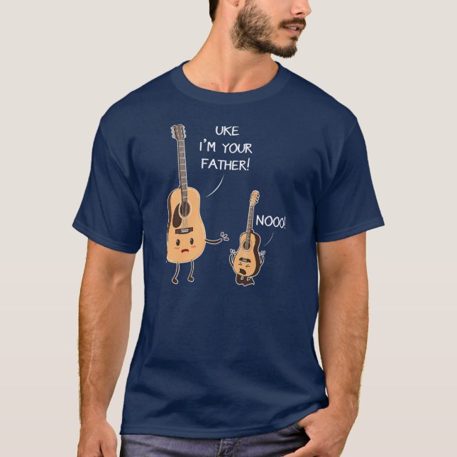 T-shirt Uke Je Suis Ton Père Tee Ukulele Guitare Musique (Devant)
