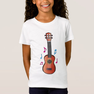 T-Shirt Ukelele avec des notes en couleurs