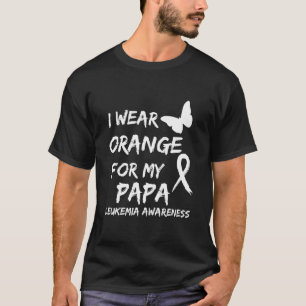 T-shirt ukemia Cancer Ribbon Je porte Orange pour mon Papa