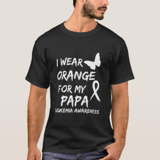 T-shirt ukemia Cancer Ribbon Je porte Orange pour mon Papa