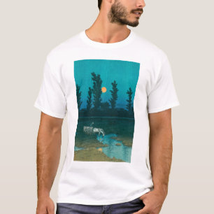 T-shirt ukiyoe hasui n°52 Clair de lune du soir sur Nakano