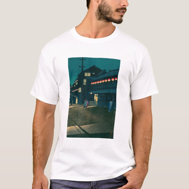 T-shirt ukiyoe Hasui N°61 Le soir tombe sur Sōemonchō (Devant)