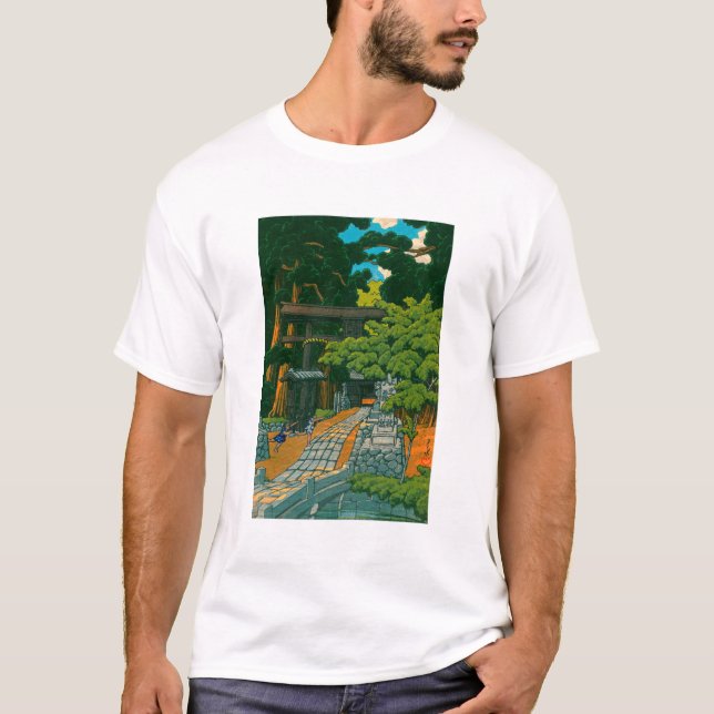 T-shirt ukiyoe hasui No60 Kumagaya Dairai Shrine (Devant)