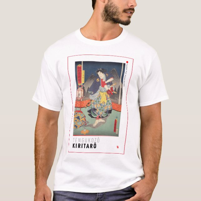 T-shirt ukiyoe - tengukozō Kiritarō - Magicien japonais - (Devant)