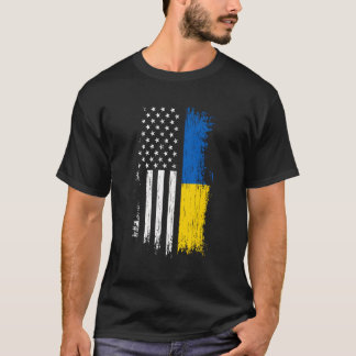 T-shirt Ukraine American Flag Fierté Ukraine Usa