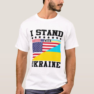 T-shirt Ukraine American Pride Vintage Retro Ukrainian Fla