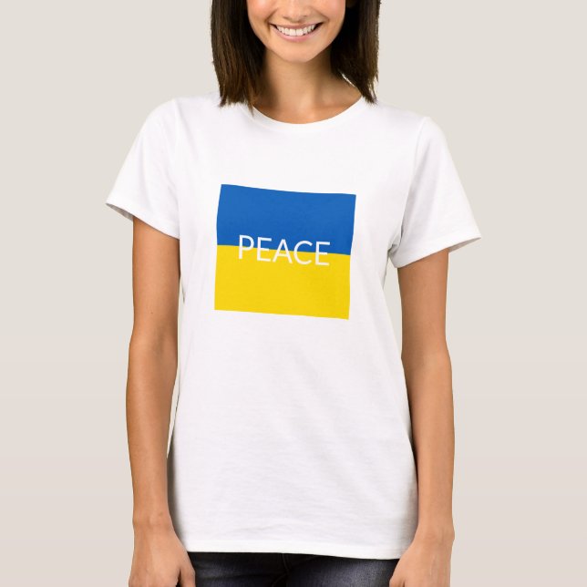 T-shirt Ukraine bleu paix jaune drapeau de texte personnal (Devant)