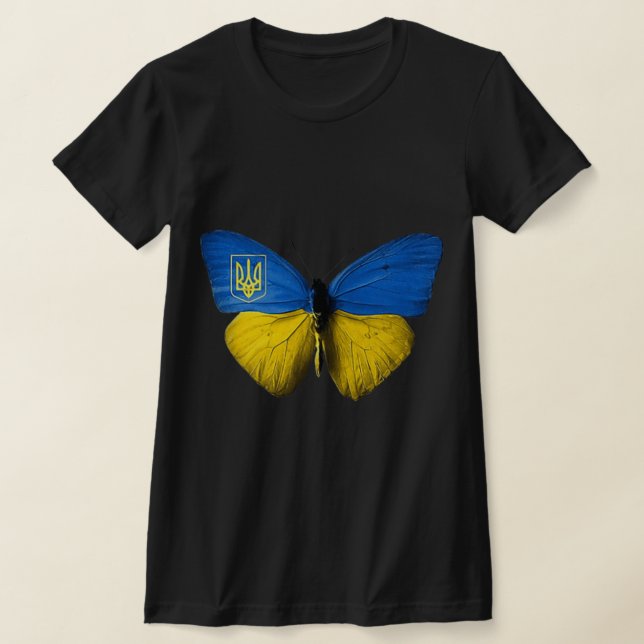 T-shirt Ukraine Butterfly Ukraine Ukrainien Drapeau Amour  (Poser)