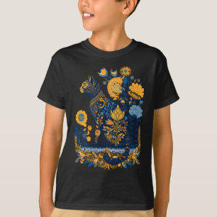 T-shirt Ukraine Chat Mignon Floral Vintage Drapeau Ukraini