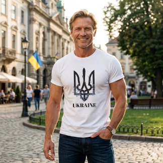 T-shirt UKRAINE. Coat of Arms. Tri-Blend Shirt