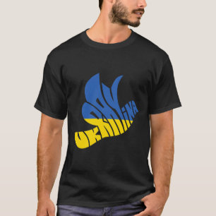 T-shirt Ukraine Colombe de la Paix Word Art - Fierté Ukrai
