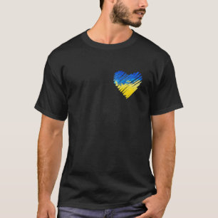 T-shirt Ukraine Drapeau Cardiaque Avec Ukrainien Vintage
