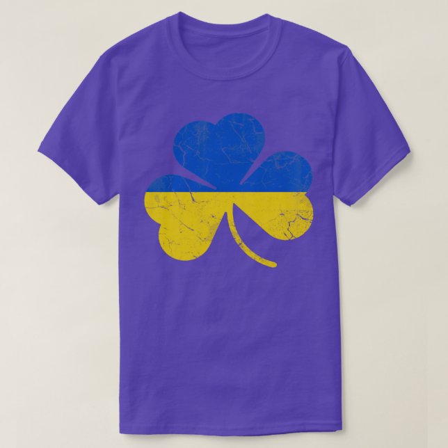 T-shirt Ukraine Drapeau Shamrock Jour de la Saint Patrick  (Design devant)
