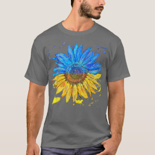 T-shirt Ukraine Drapeau Tournesol Vintage Chemise Ukrainie